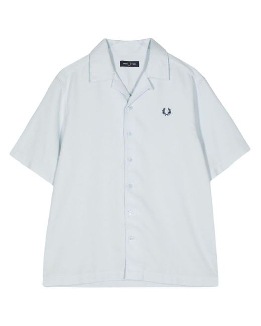 Fred Perry White Logo-embroidered Cotton-piqué Shirt for men