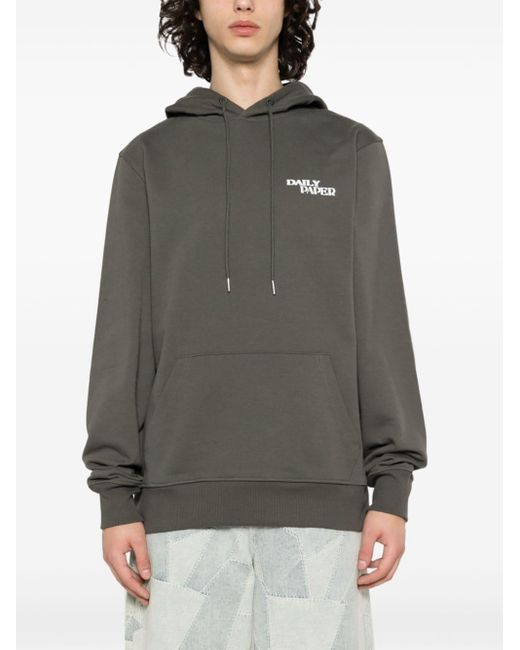 Daily Paper Gray Hand In Hand Cotton Hoodie