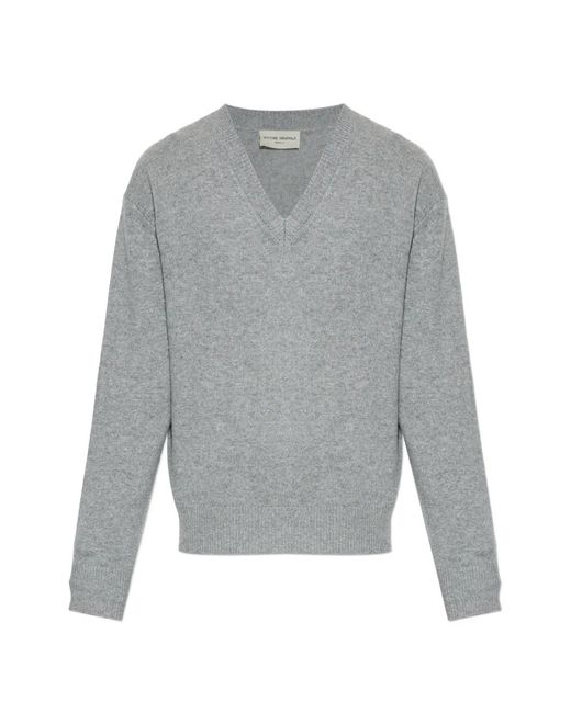 Officine Generale Gray Manu V-Neck Knitwear for men