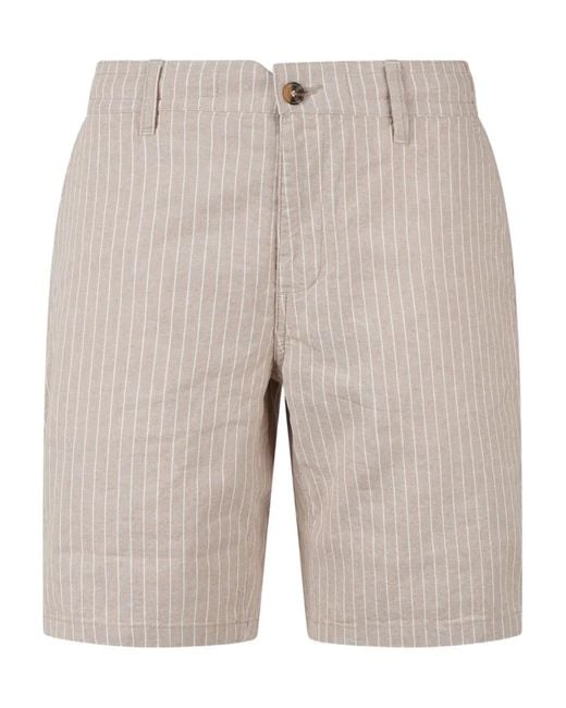 Mc2 Saint Barth Natural Pinstriped Shorts for men