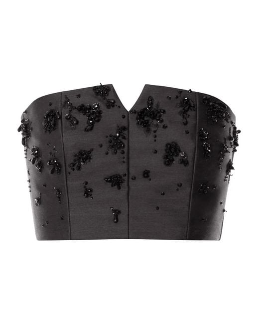 Alberta Ferretti Verfraaide Top in het Black