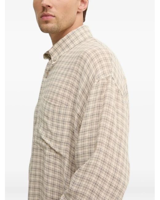 Won Hundred Natural Checked Shirt for men