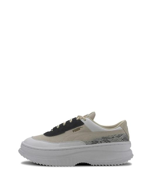 PUMA Gray Deva Reptile-Effect Sneakers