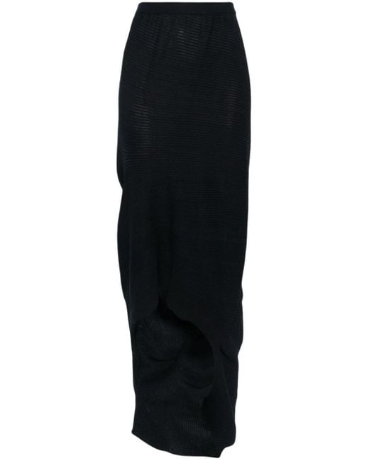 Issey Miyake Black Aerate Asymmetric Skirt