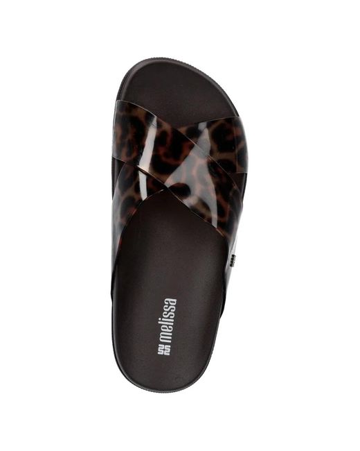 Melissa White Leopard-Print Crossover Sandals