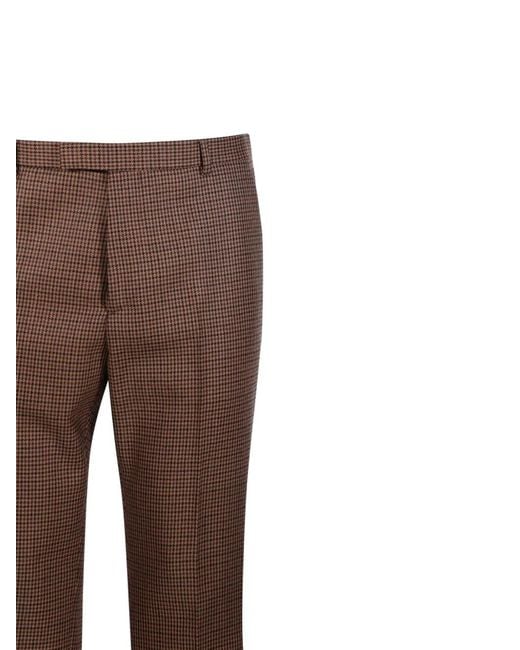 Gucci Brown Houndstooth Trousers for men