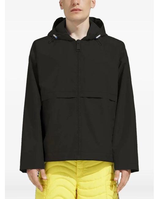 Khrisjoy Black Hooded Drawstring Jacket for men