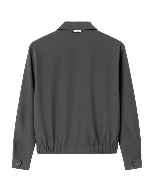 Grayed Gray Flap Pocket Zip Jacket for men