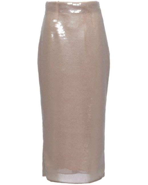 Falda de tubo con lentejuelas Prada de color Brown