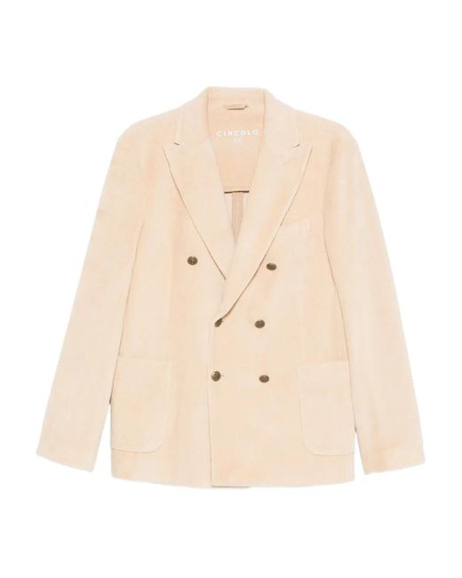 Circolo 1901 Natural Double-Breasted Blazer for men