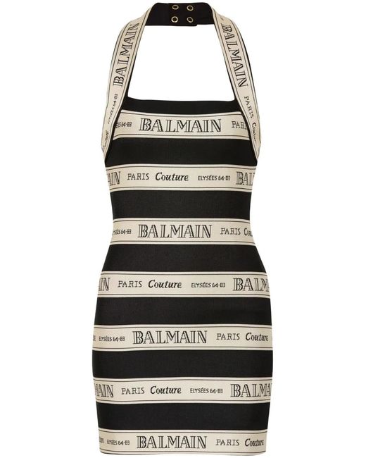 Balmain Black Short Dress With Open Back