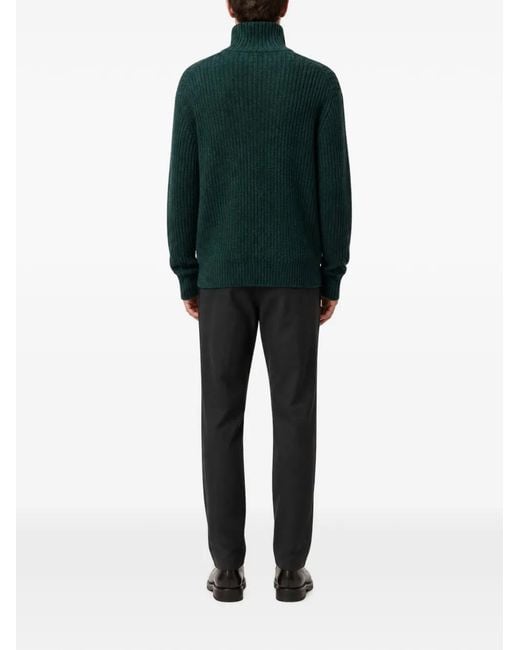RETORI Green Ribbed Mock-Neck Sweater