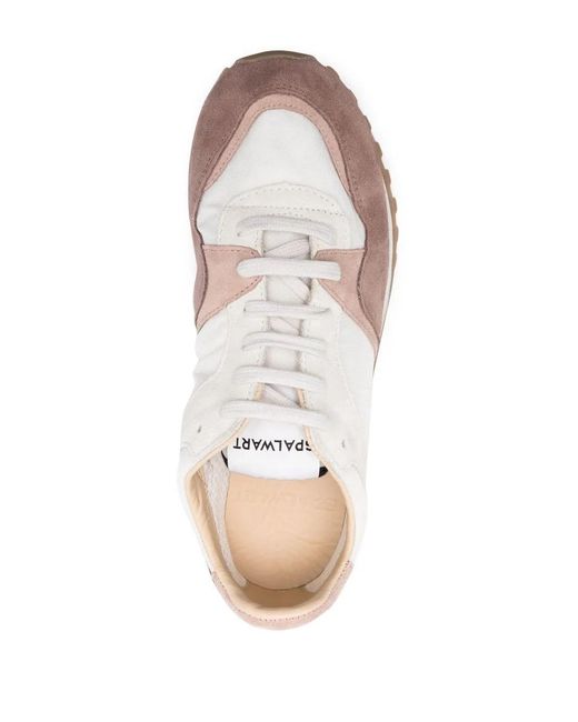 Spalwart Pink Panelled Low-Top Sneakers