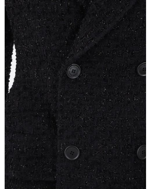 Balenciaga Black Hourglass Tweed Blazer