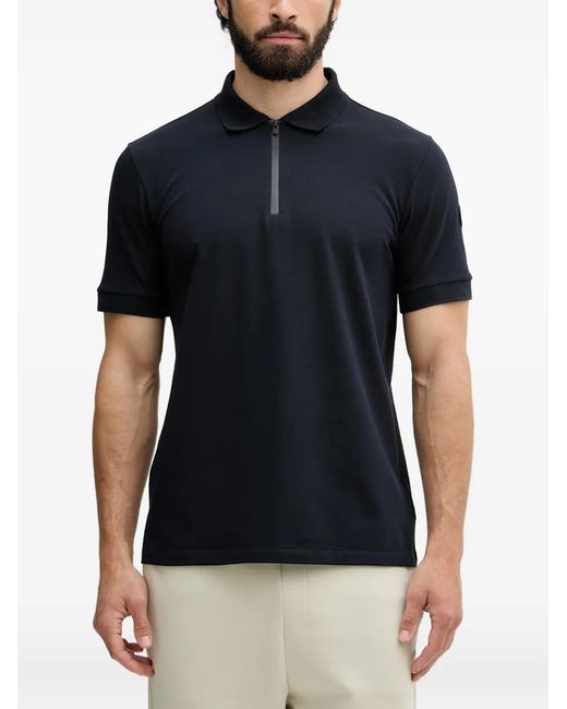 Fusalp Black Anatole Zip-Fastening Short-Sleeve Polo Shirt for men