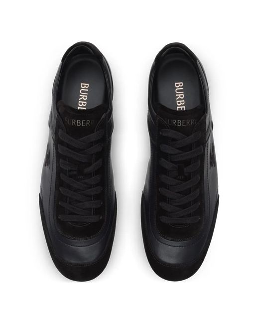 Burberry Black Leather Knight Runner Sneakers​ for men