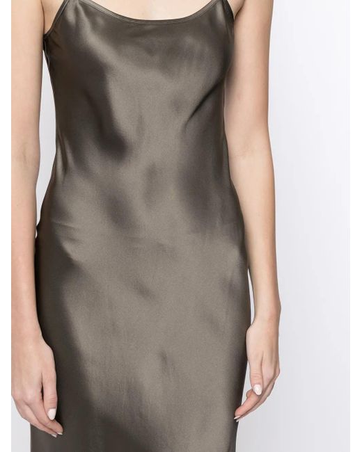 Voz Green Midi Silk Slip Dress