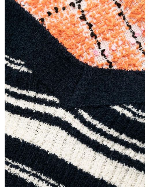 Marni Orange Tweed-Skirt Knitted Dress