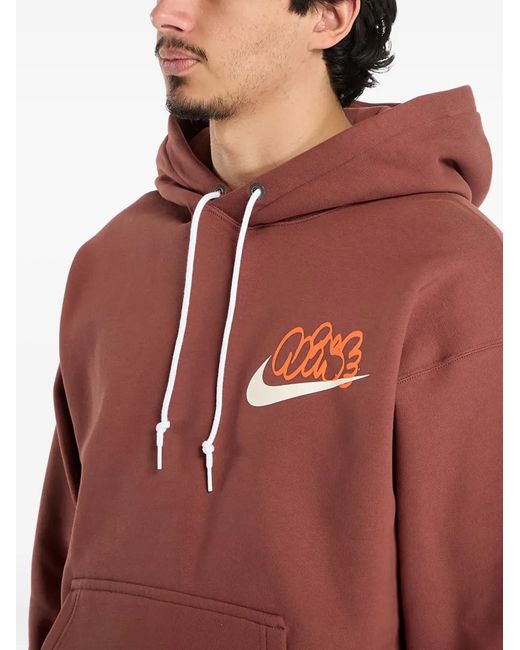 Nike Red Solo Swoosh Fleece Hoodie for men