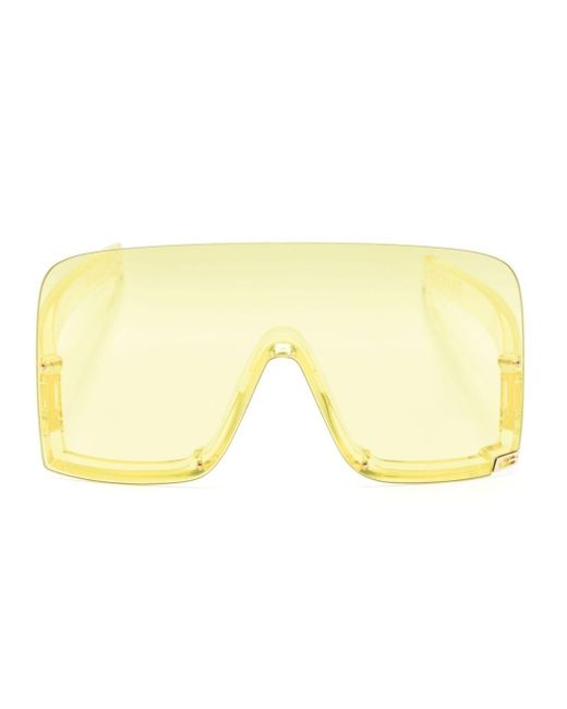 Gucci Yellow Sonnenbrille mit Maskenform