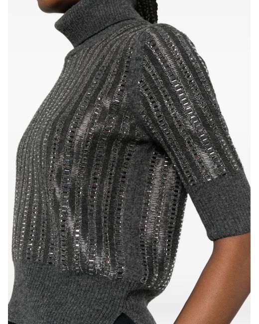 Ermanno Scervino Gray Sweat À Sequins Brodés
