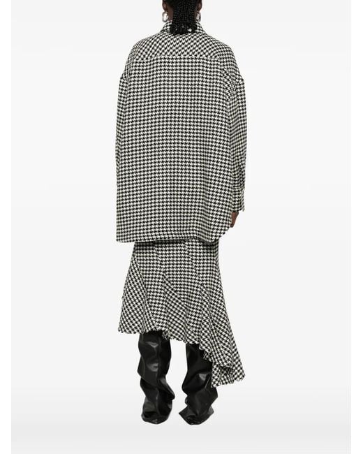 The Attico Gray Houndstooth-Pattern Oversized Jacket
