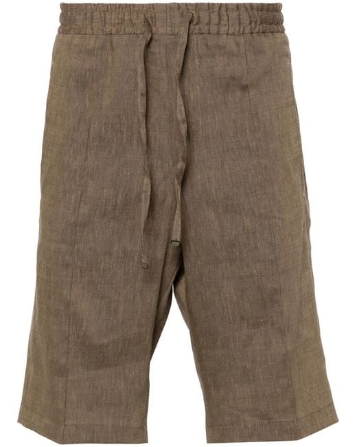 Corneliani Gray Slub-Texture Shorts for men