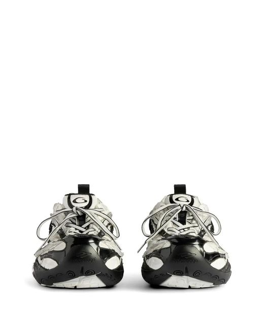 Balenciaga White Soleless Lace-Up Sneakers for men