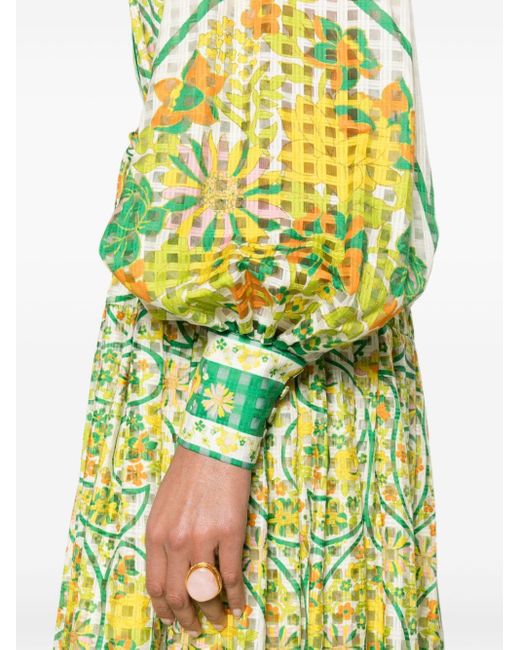 ALÉMAIS Green Rhoanda Hemdkleid mit Blumen-Print