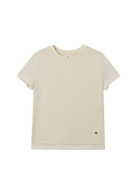 B+ AB Natural Short-Sleeve Layered T-Shirt