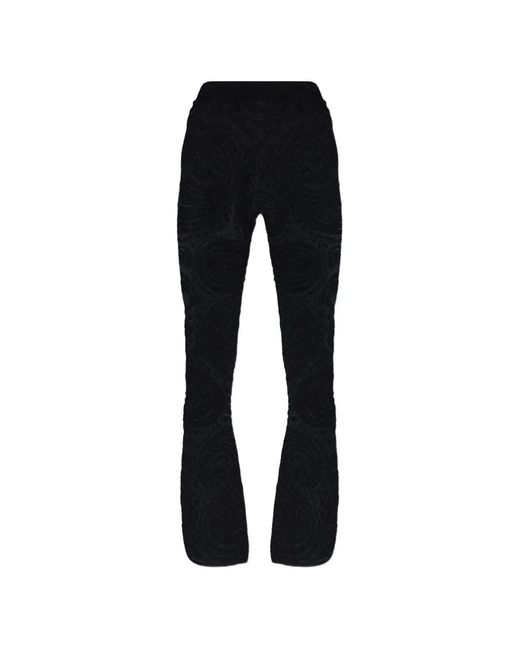 Etro Black Paisley-Pattern Flared Trousers
