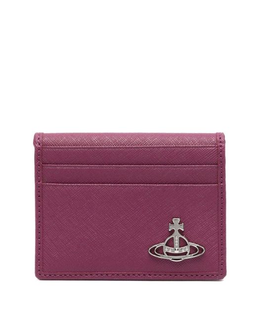 Vivienne Westwood Purple Orb-motif Leather Cardholder