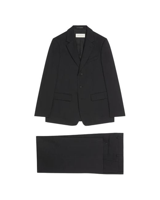 Dries Van Noten Black Flap-Pocket Single Breasted Suit for men