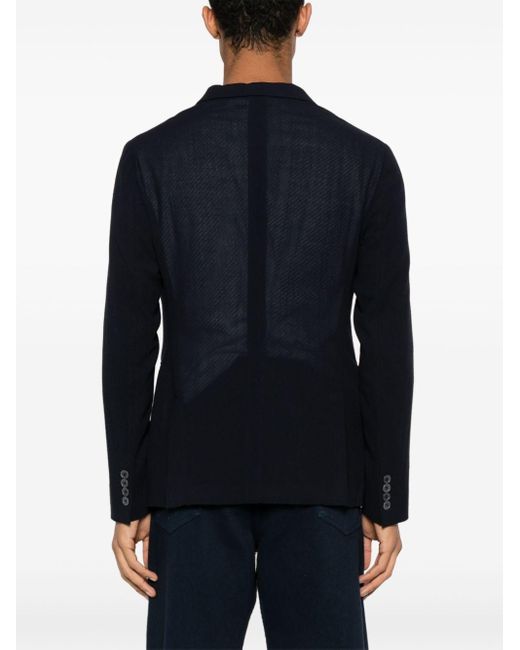 Emporio Armani Blue Wool Double-Breasted Blazer Jacket for men