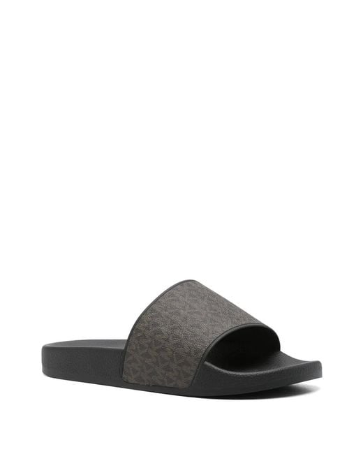 Michael Kors Gray Jake Monogram Slides for men