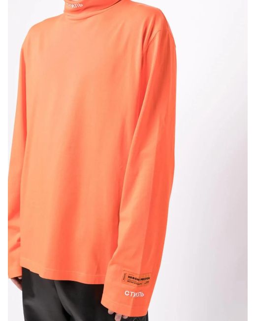 Heron Preston Orange Pull À Col Roulé for men