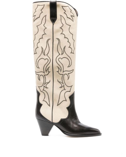 Isabel Marant White Leila 60mm Suede Boots