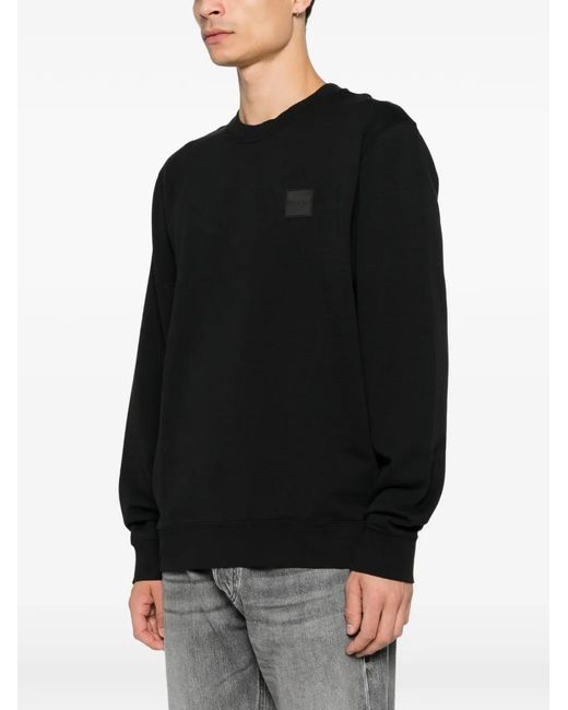 Calvin Klein Black Logo-Patch Sweater for men