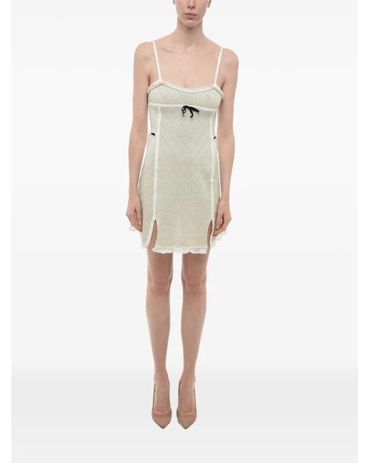 Cormio Natural Ruffle-Hem Cotton Mini Dress