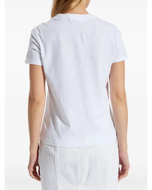 Versace Jeans Couture White Sequin-Embellished T-Shirt