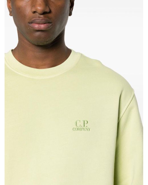 Sweat en coton à logo brodé C P Company pour homme en coloris Yellow