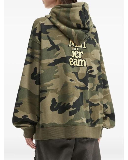 Mini Cream Green Camouflage Zip Sweatshirt