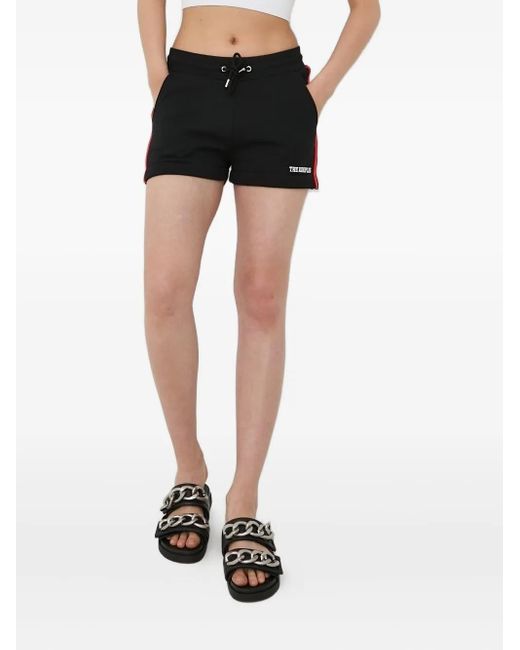 The Kooples Black Logo-Shorts mit Seitenstreifen