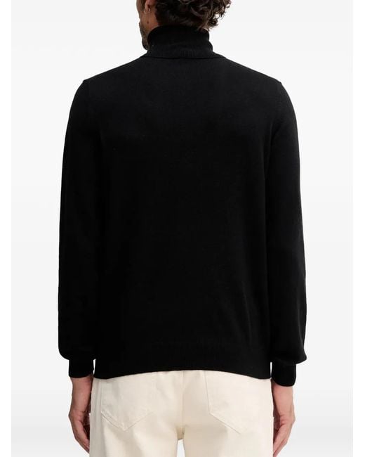 Geox Black Logo-Palque Roll-Neck Sweater for men