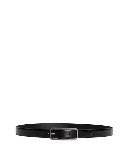 Dolce & Gabbana White Rectangular-Buckle Leather Belt for men