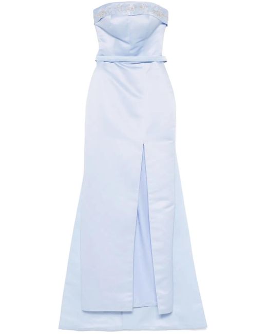 AAVVA フローラル イブニングドレス White