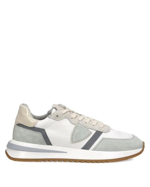 Philippe Model White Tropez 2.1 Suede-Panelled Sneakers