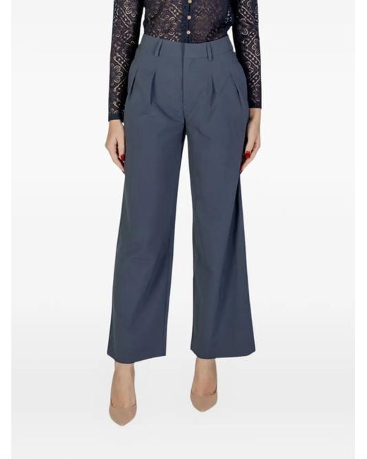Calvin Klein Blue Wide-Leg Tailored Trousers