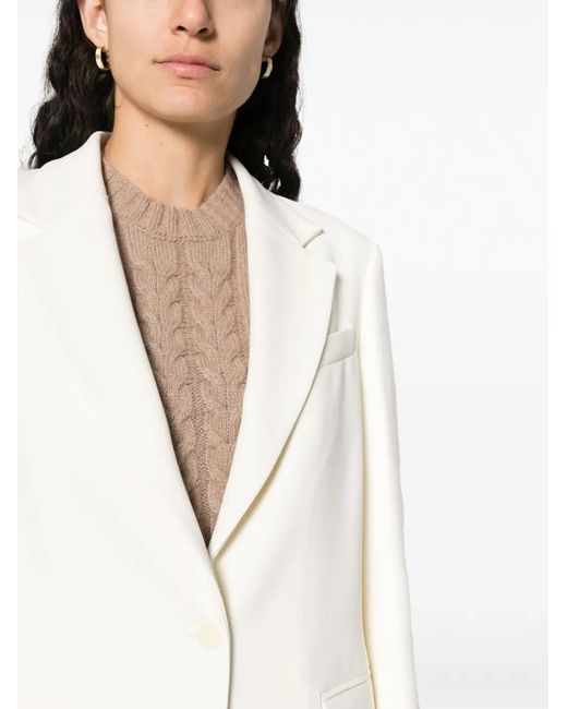 P.A.R.O.S.H. White Long-Sleeve Single-Breasted Blazer