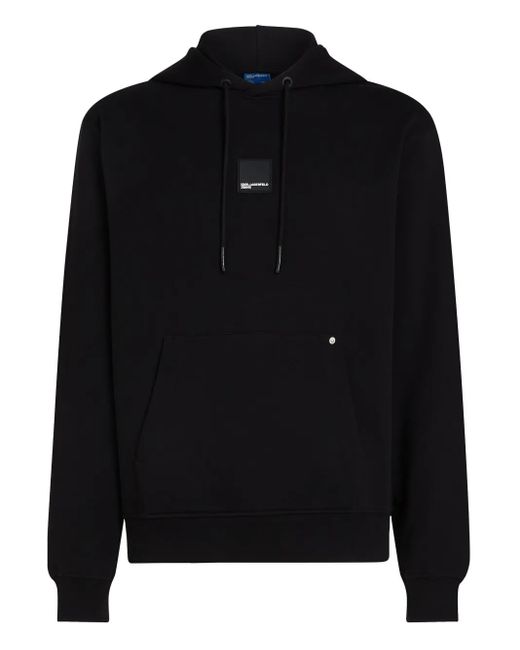 Karl Lagerfeld Black Graphic-Print Hoodie for men